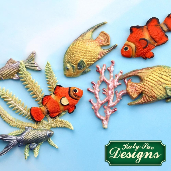 Silicone Mould - Fish, Seaweed and Coral